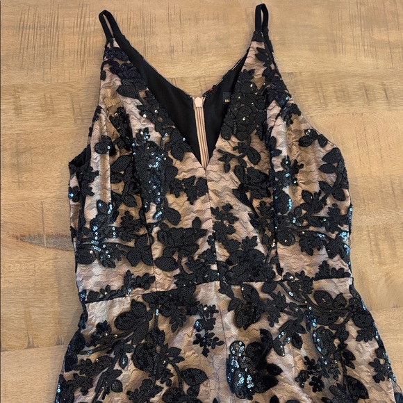 Dress the Population Women's Audrey Floral Applique Lace Mini Dress Large Black - Picture 7 of 14